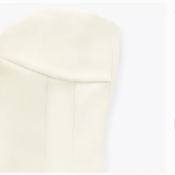 ZARA Oyster White Tuxedo The Masculine Trousers & Bustier Sweetheart Neckline
